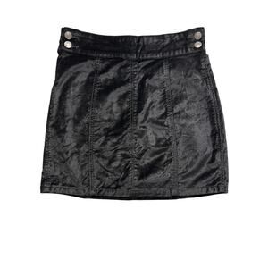 Free People FP Women's Black Velvet Mini Skirt Size W 26